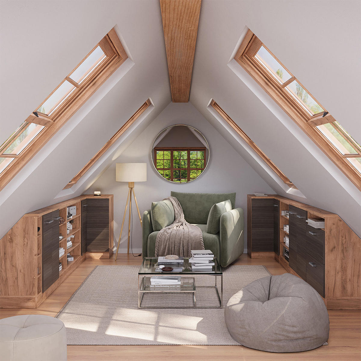 DACHSCHRÄGENSCHRANK ECKSCHRANK Rion Edelgrau/Goldkraft Eiche 75.6 x 81.6 cm mit 1 Tür - Honigeiche/Grau, Holzwerkstoff (75.6/81.6/75.6cm) - Vicco