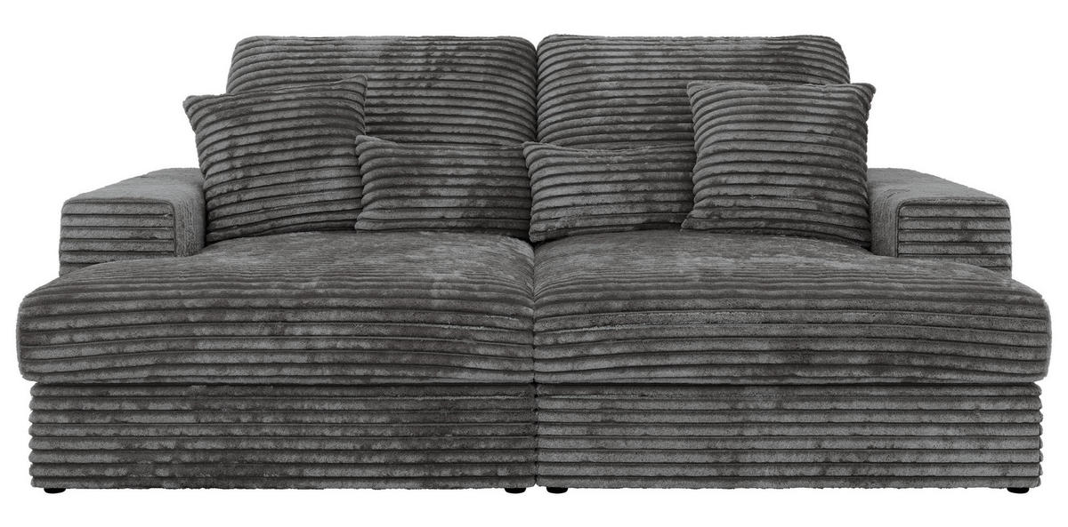 TROJMIESTNA POHOVKA ANERA - Sivá Manšester - čierna/sivá, textil/plast (248/107/163cm) - MKS