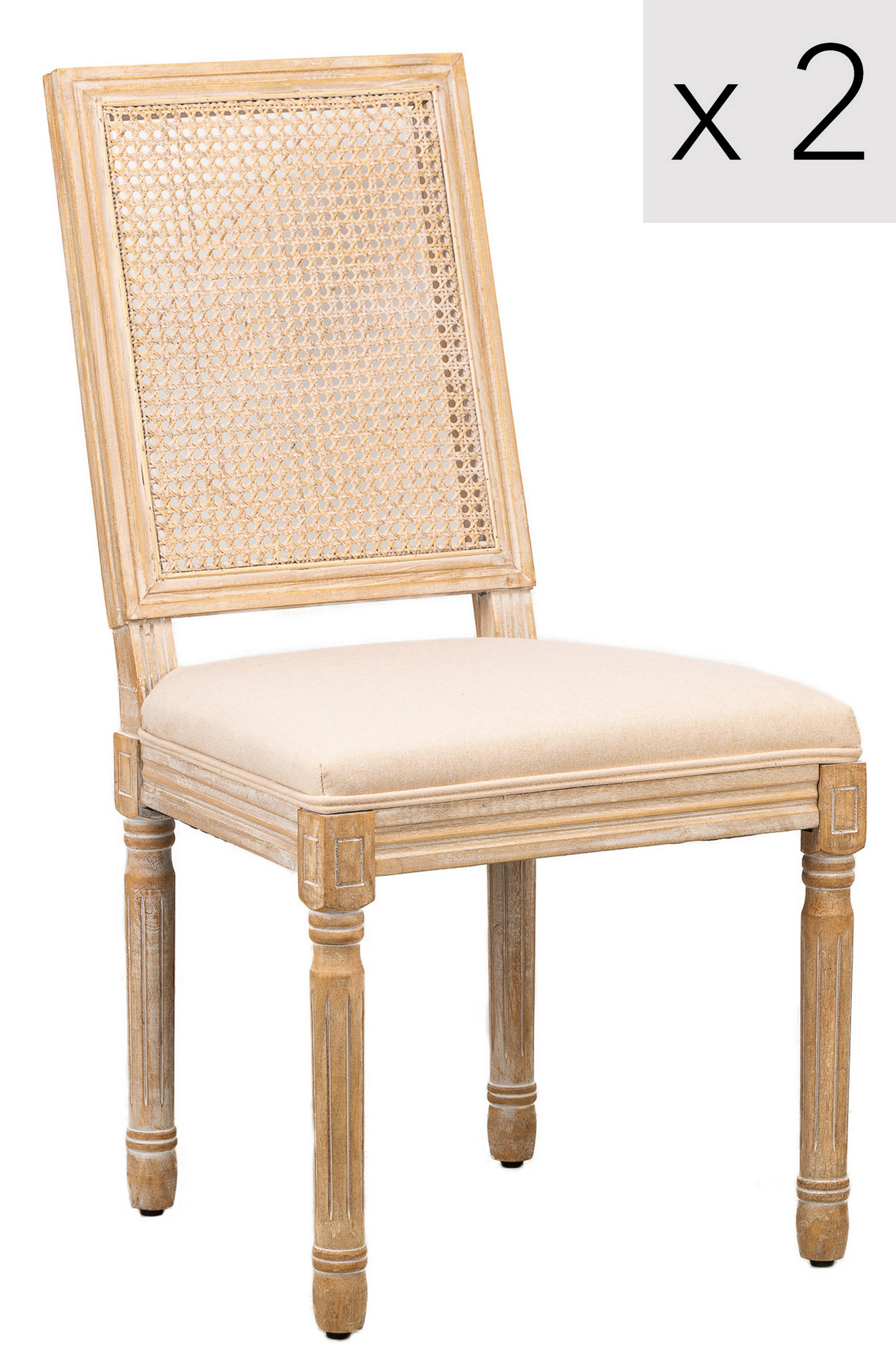 STUHL 2er-Set Holz Beige - Beige, Holz (50/98/59cm) - Nordlys