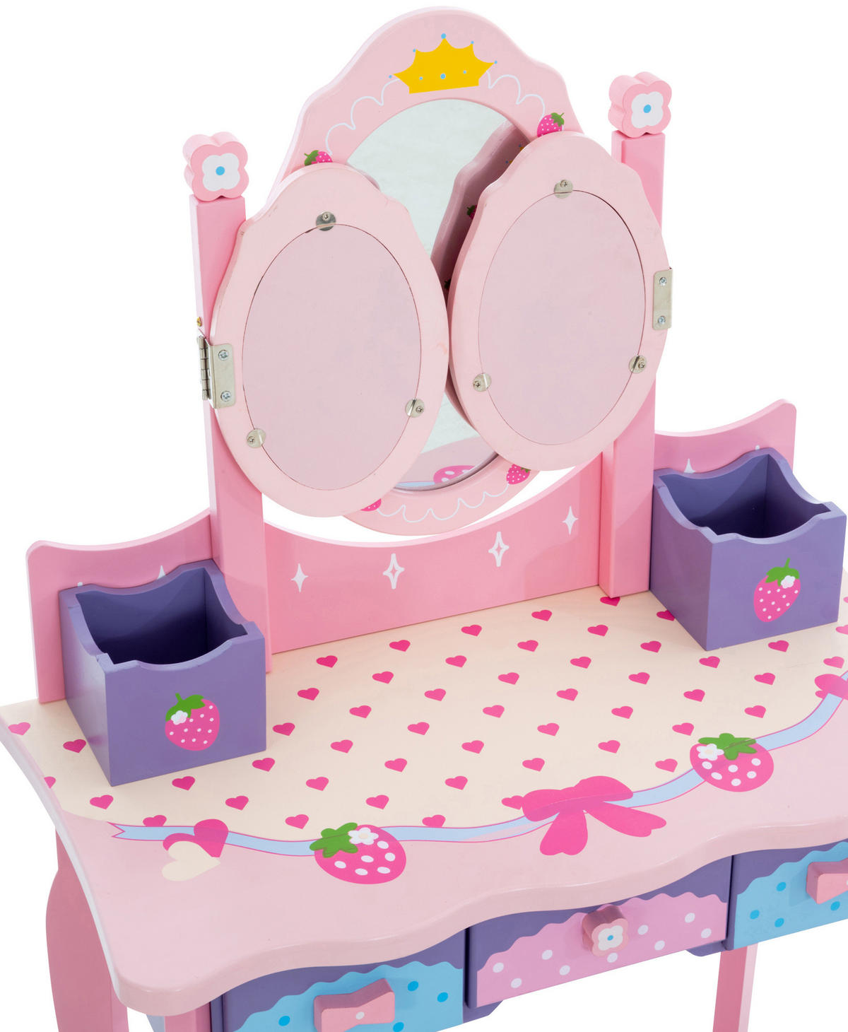 SCHMINKTISCH eckig 60/31/101 cm Holz pink - Pink/Rot, Holz (60/101/31cm) - CLP
