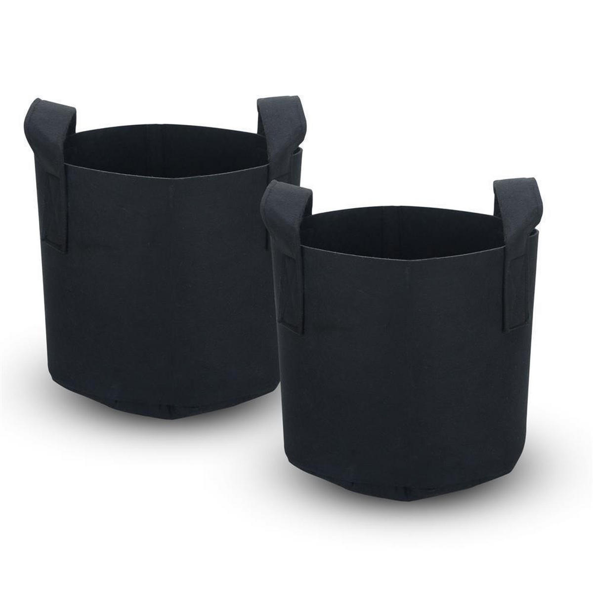 PFLANZSACK Vliesstoff 60/40 cm (2-tlg. Set) - Schwarz, Textil (40/60cm) - Intirilife