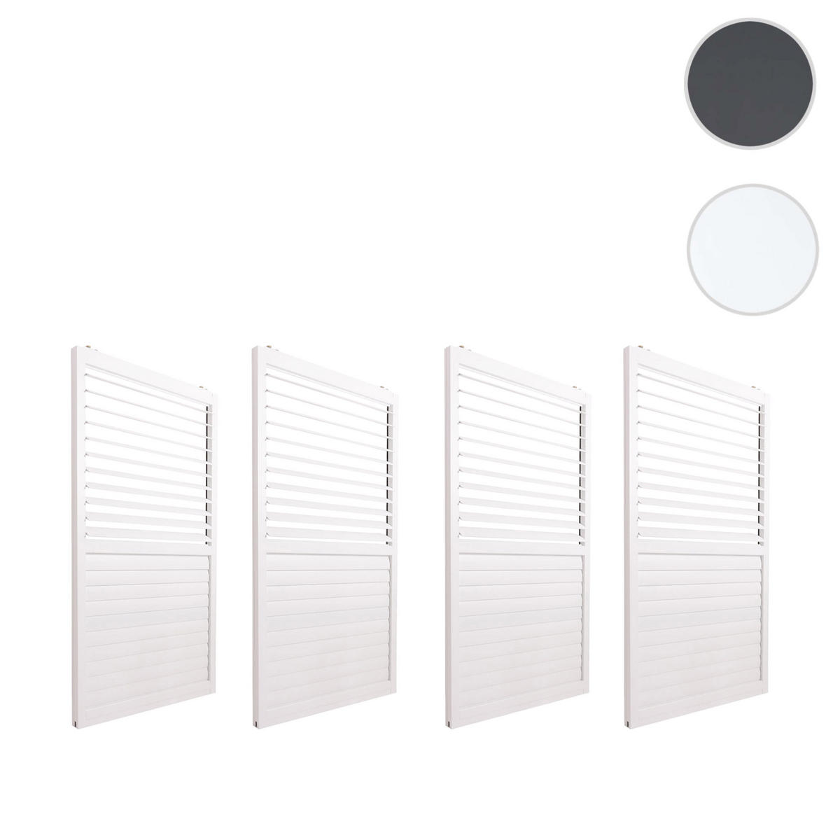 SCHIEBETÜR FÜR PERGOLA Weiß 4er-Set-Set - Weiß, Metall (369/206/10cm) - MCW