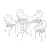 GARTENESSGRUPPE im Set - 4 -Sitzer - Metall - weiß - GUERMANTES - Weiß, Metall - Vente-Unique