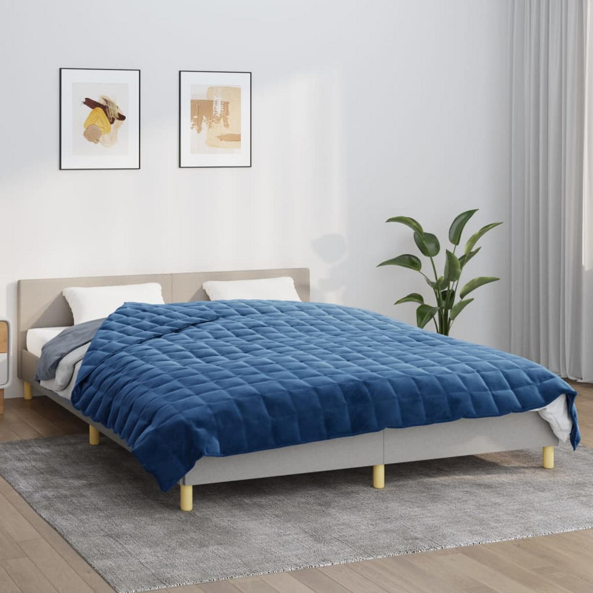 GEWICHTSDECKE Blau 200/220 Cm 13 Kg Stoff - Blau, Textil (200/220cm) - vidaXL