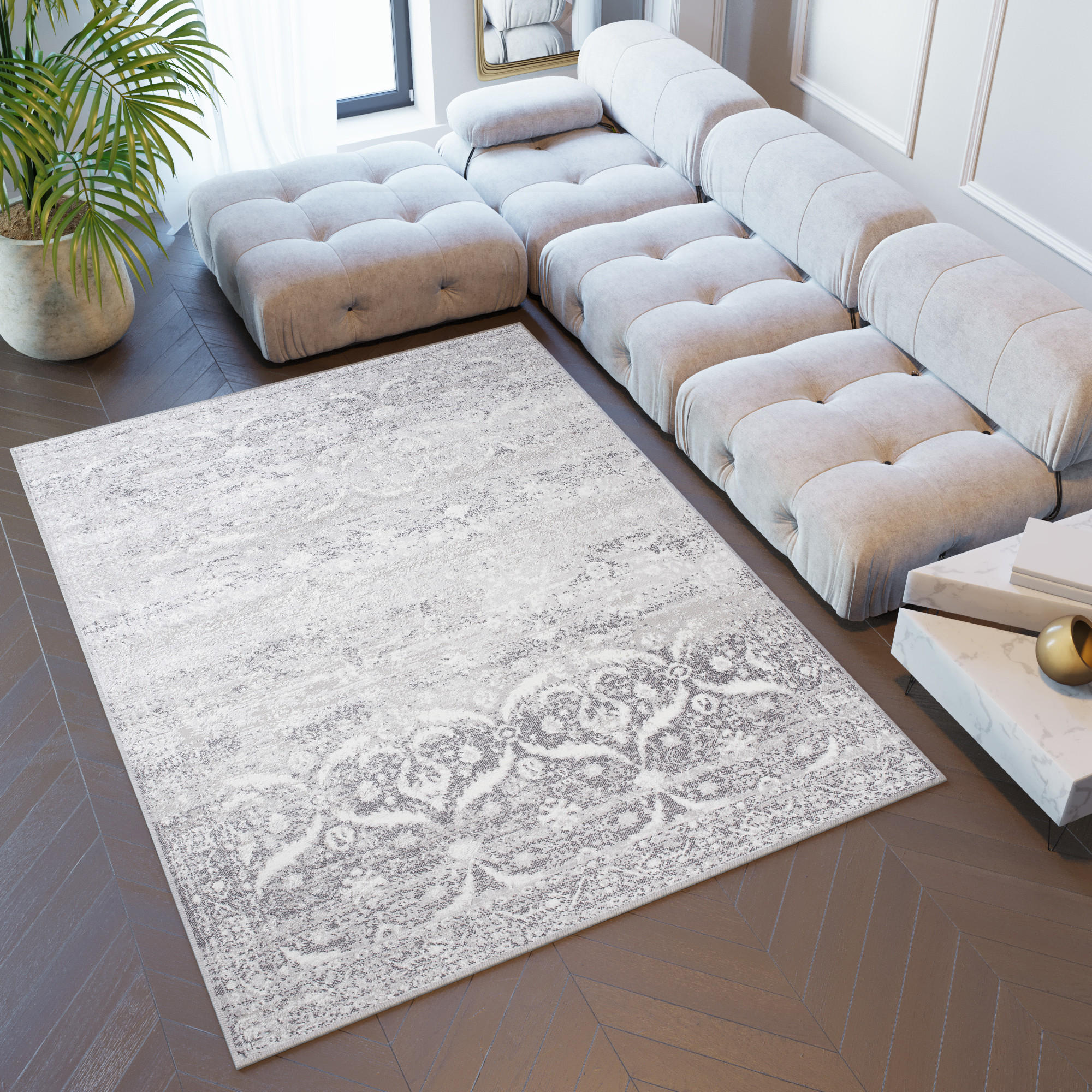 TEPPICH SKY Hellgrau 200/300 cm - Hellgrau, Textil (200/300cm) - Tapiso