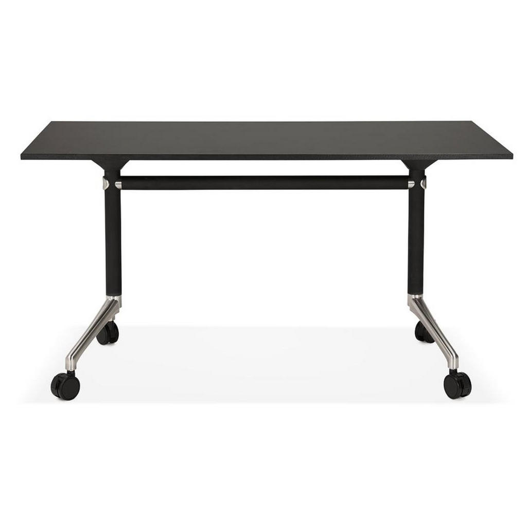 Thumbnail - Kadima Design Schreibtisch, Schwarz, Holz, Rechteckig,Rechteckig, Rollen, 140x73x70 cm, Arbeitszimmer, Schreibtische, Bü...