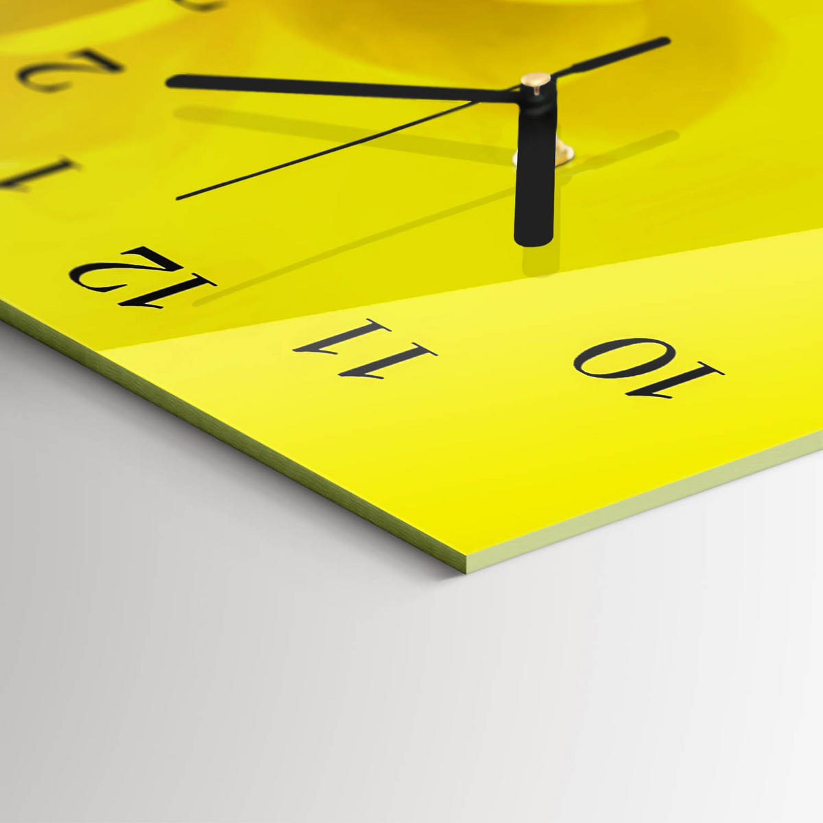WANDUHR 60x30 cm - Gras - Gelb, Glas (60/30/0.4cm) - TULUP