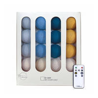 LICHTERKETTE LED Boxen - Nuit Etoilée - Blau und Gelb - Dunkelblau, Textil (165cm) - La case du cousin paul
