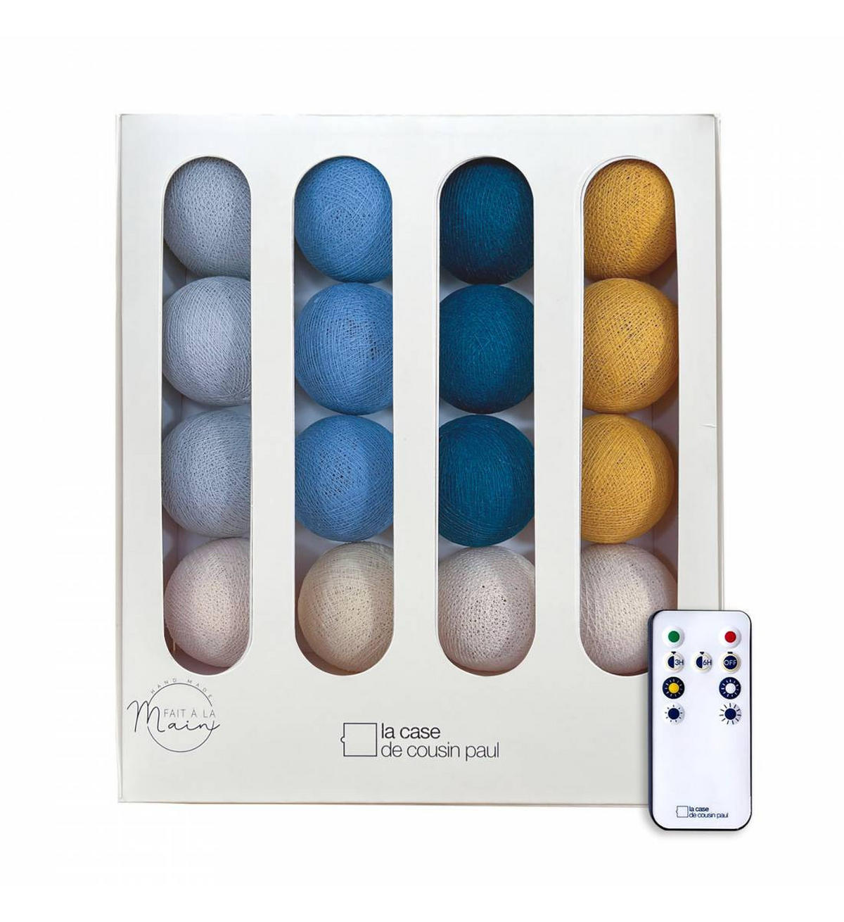 LICHTERKETTE LED Boxen - Nuit Etoilée - Blau und Gelb - Dunkelblau, Textil (165cm) - La case du cousin paul