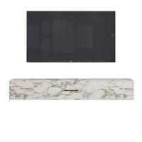 TV-LOWBOARD Acworth Weiß Marmor Optik 9604 - Weiß/Grau, Holzwerkstoff (160/30/29.6cm) - moebel17