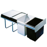 MÜLLEIMER Hailo Tandem Küche Einbau 40-90 cm Schrank 2x 18 L Mültrennung - Schwarz, Kunststoff (34.6/32/47cm) - Hailo