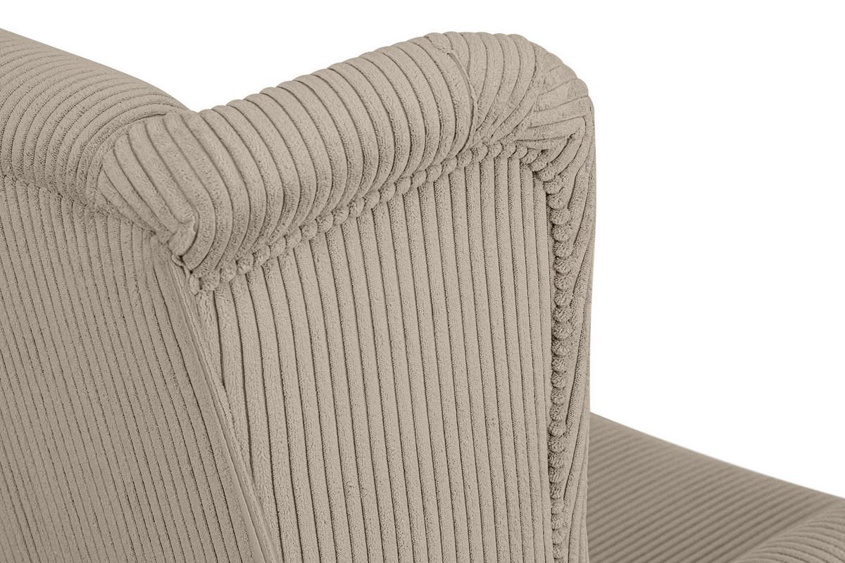 OHRENSESSEL MILES mit Armlehnen, hellbeige - Beige, Holz/Textil (82/105/97cm) - KONSIMO®