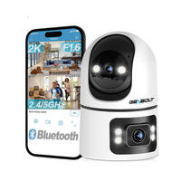 BABYPHONE Dual Lens WiFi Kamera 360° 2.4G 5G Bewegungserkennung Cruise - Weiß, Kunststoff - Kaket