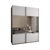 SCHWEBETÜRENSCHRANK 245,5/190/64 2-türig - Silberfarben/Schwarz, Holz/Metall (190/245/64cm) - Abiks Möbel