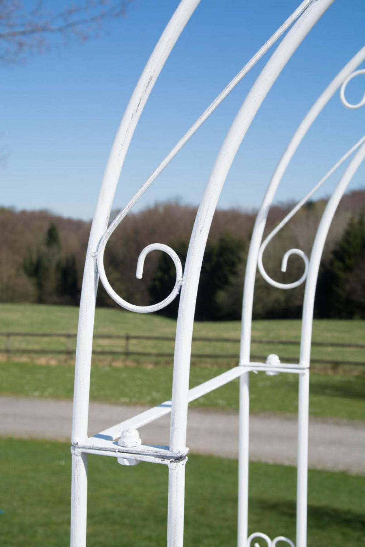 ROSENBOGEN Metall Antik Weiß - Weiß, Metall (120/220/40cm) - CLP