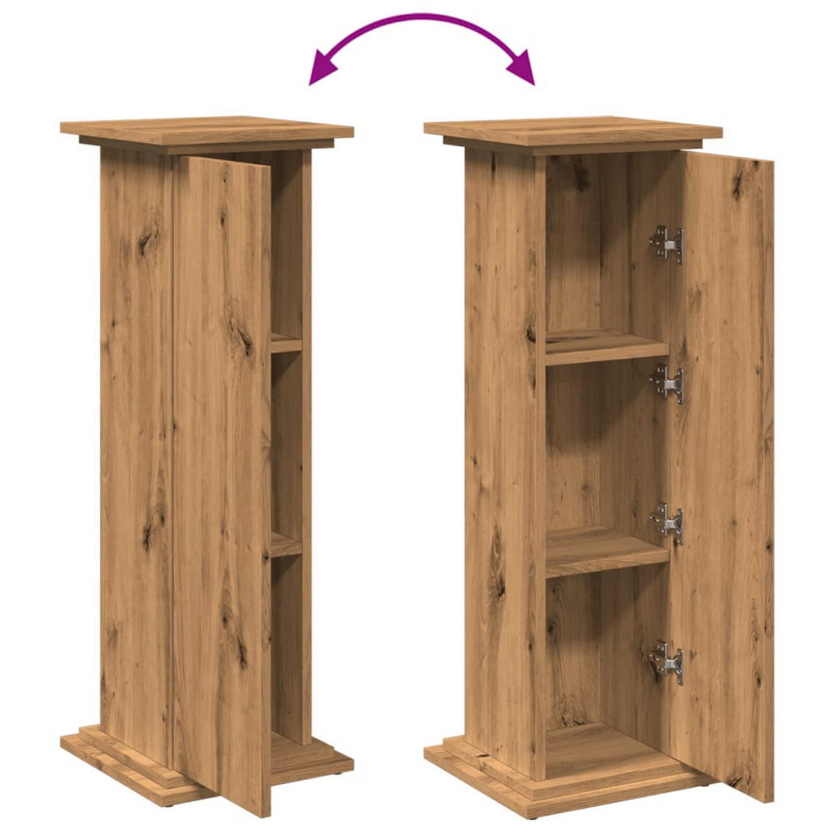 POSTAMENT Mit Stauraum Artisan-Eiche 31/30/90 Cm Holzwerkstoff - Braun, Holzwerkstoff (31/90/30cm) - vidaXL