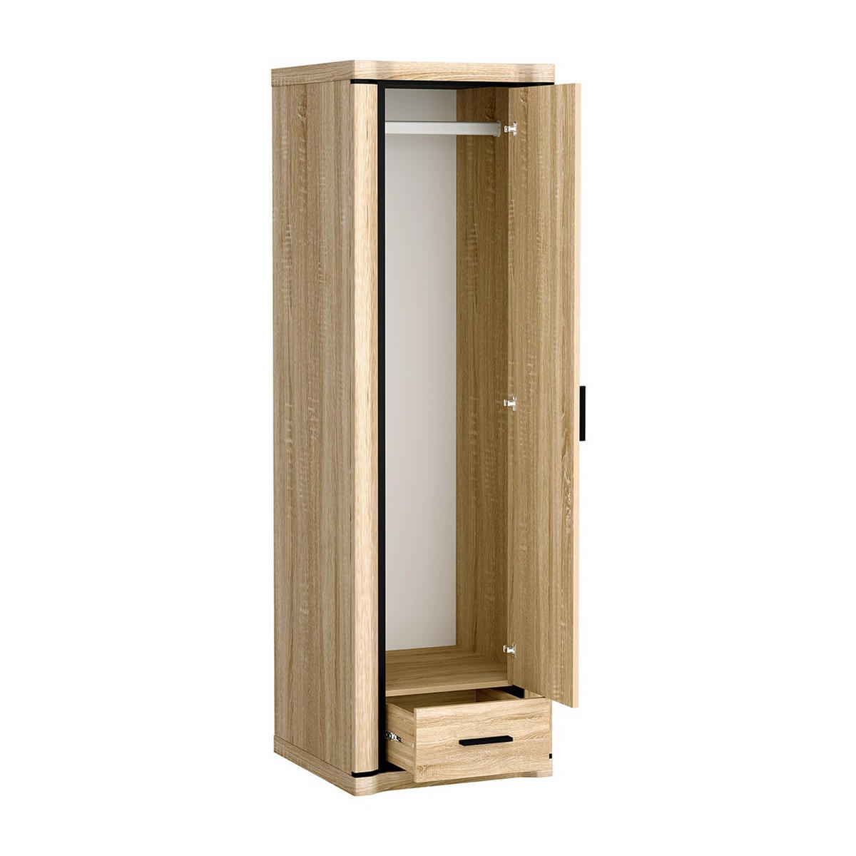 KLEIDERSCHRANK Dallas D-19 58 x 192 x 59 cm Eiche Sonoma - Sonoma Eiche, Holzwerkstoff/Kunststoff (58/192/59cm) - Koseto