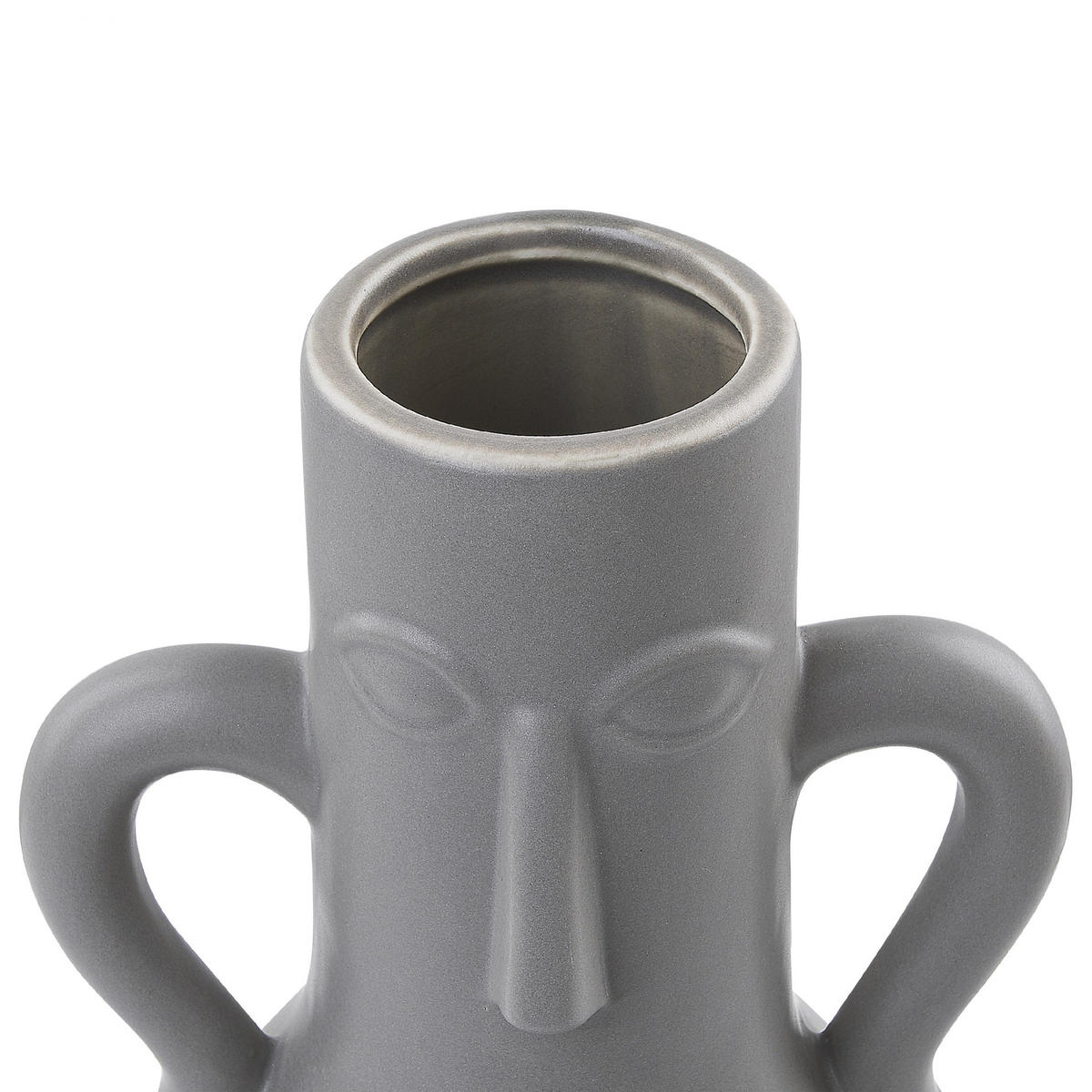 BLUMENVASE Porzellan grau Tripoli - Grau, Keramik (21cm) - Beliani