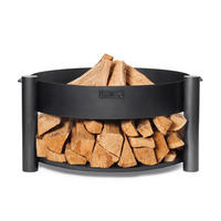 FEUERSCHALE Washington Stahl rund Ø 60 cm mit seitlichen Griffen - Schwarz, Metall (60/45/60cm) - Mr. Deko