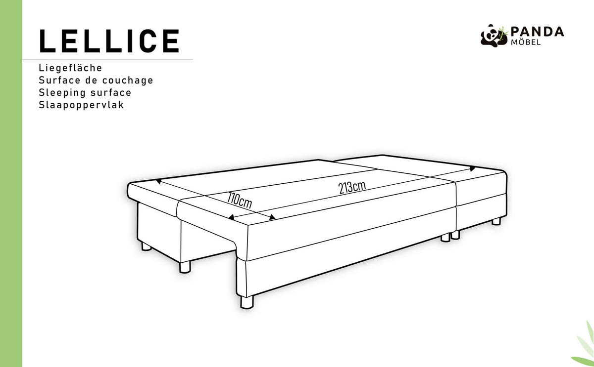 ECKSOFA Lellice L-Form - links oder rechts montierbar, dunkelgrau - Dunkelgrau, Holz (214/122cm) - Panda Möbel