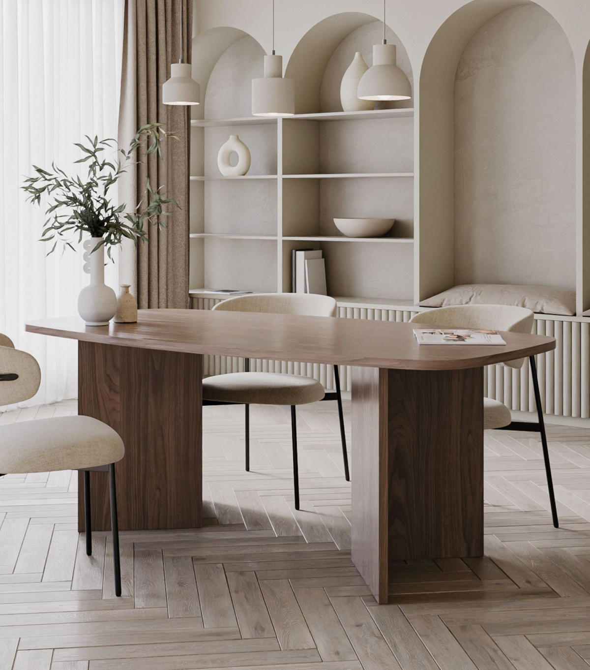 ESSTISCH PIANO Holzoptik Nussbaum Wisconsin 190x100 cm - Nussbaumfarben, Holzwerkstoff (100/190/74.5cm) - Selsey