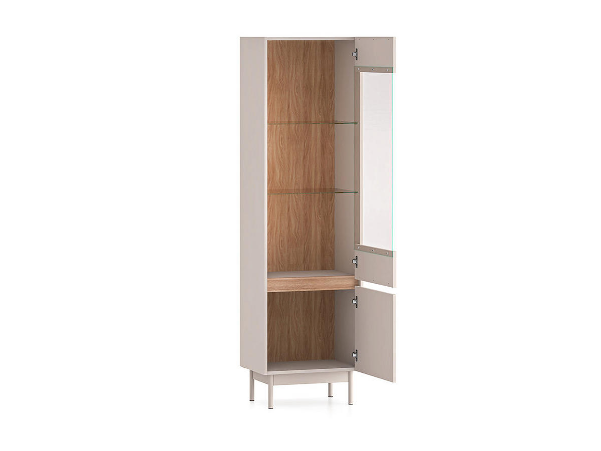 VITRINE – 55 cm – Dunea – VI-039 - Kaschmir/Eichefarben, Holzwerkstoff (55/193/40cm) - hi-markt