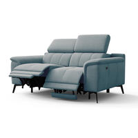 RELAXSOFA FIERO 2-Sitzer mit 2 Relaxfunktionen, mintgrün - Schwarz/Mintgrün, Holzwerkstoff/Textil (170/82/103cm) - Courtois Laville