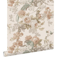 TAPETE Blumen und Vögel 50 x 900 cm - Beige, Papier (50/900cm) - ESTAhome