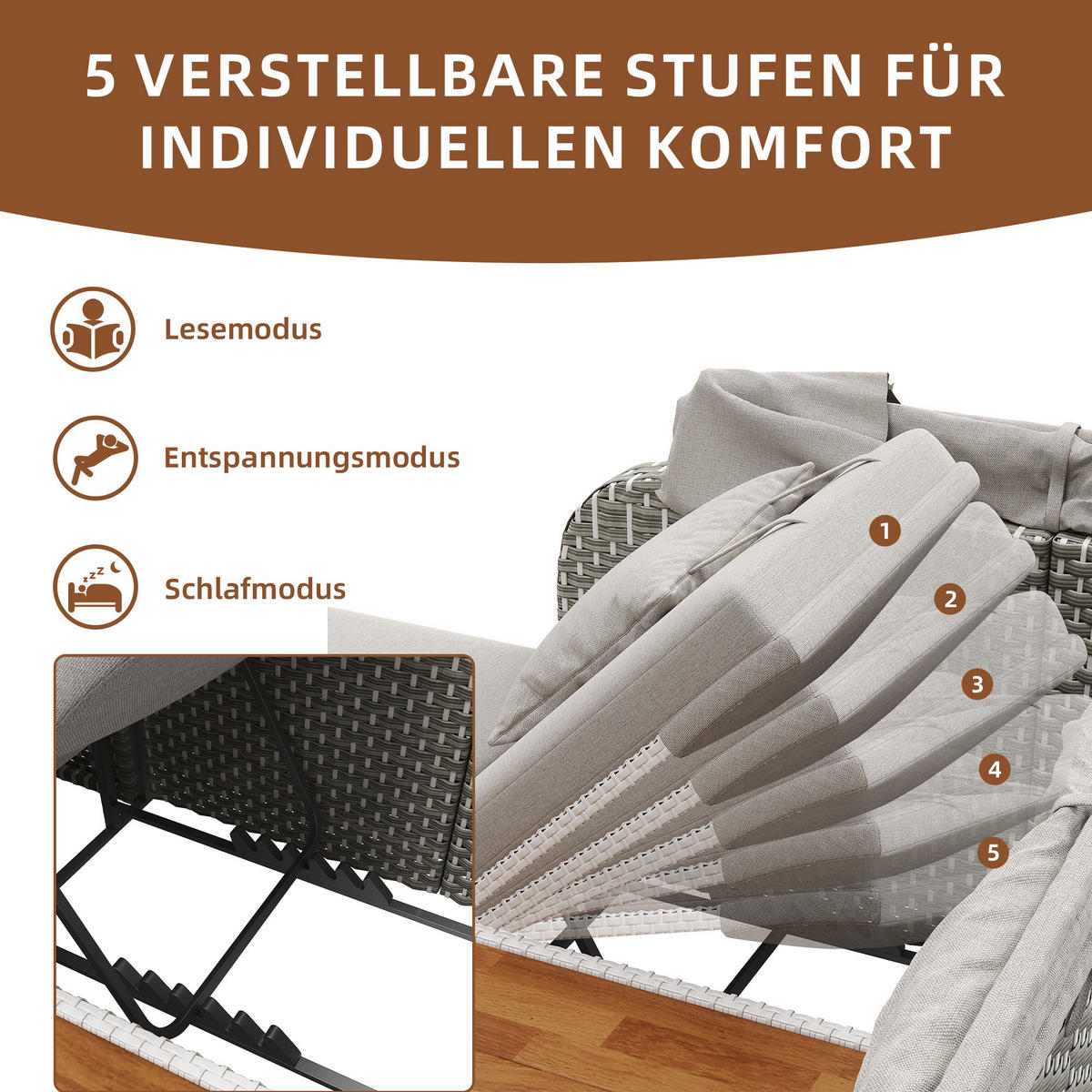 LOUNGESET Beige/Grau Mit Sonnenschutz & Pavillon - Grau, Textil (160/137/192cm) - FLIEKS