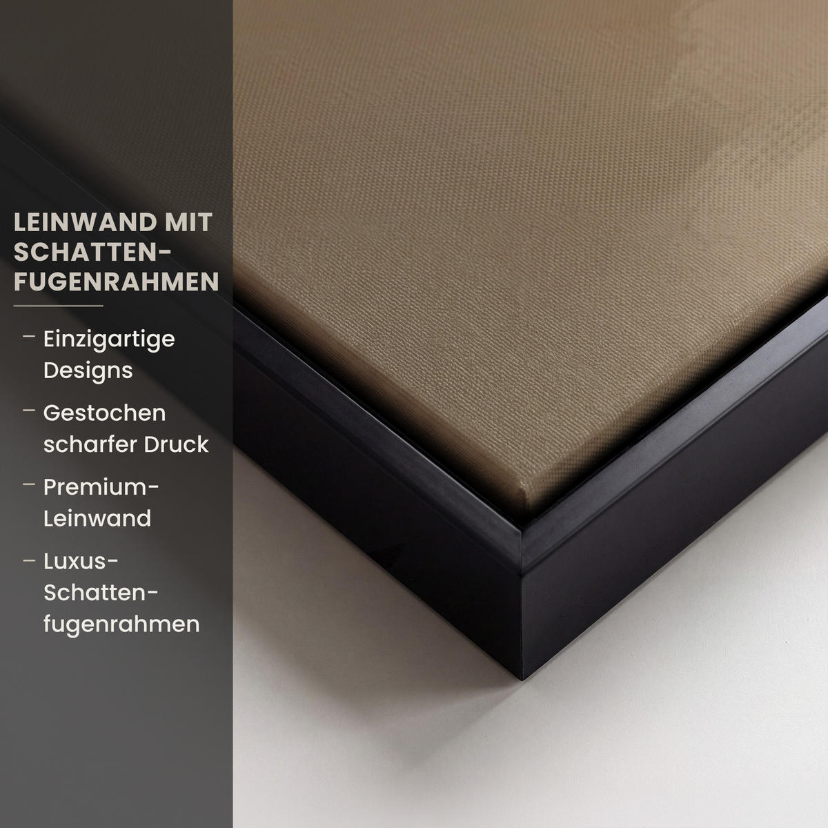 LEINWAND Bilder mit Rahmen - Weihnachten - Weihnachtsbaum - Schnee - Kunst - 140x90 - Champagner, Textil (140/90cm) - MuchoWow