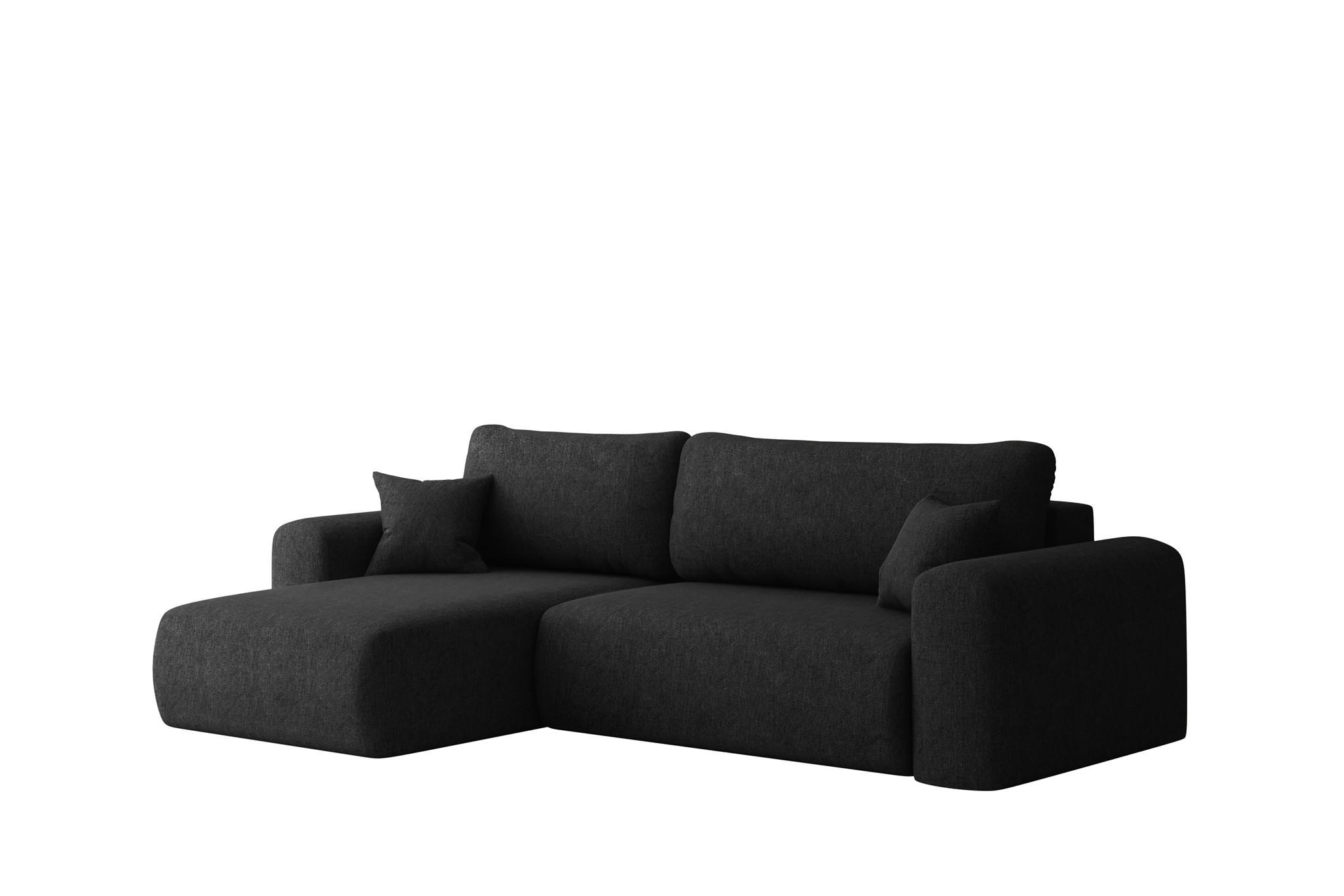 ECKSOFA Flora In Verita - Schwarz, Holzwerkstoff/Textil (145/272cm) - Fun Möbel