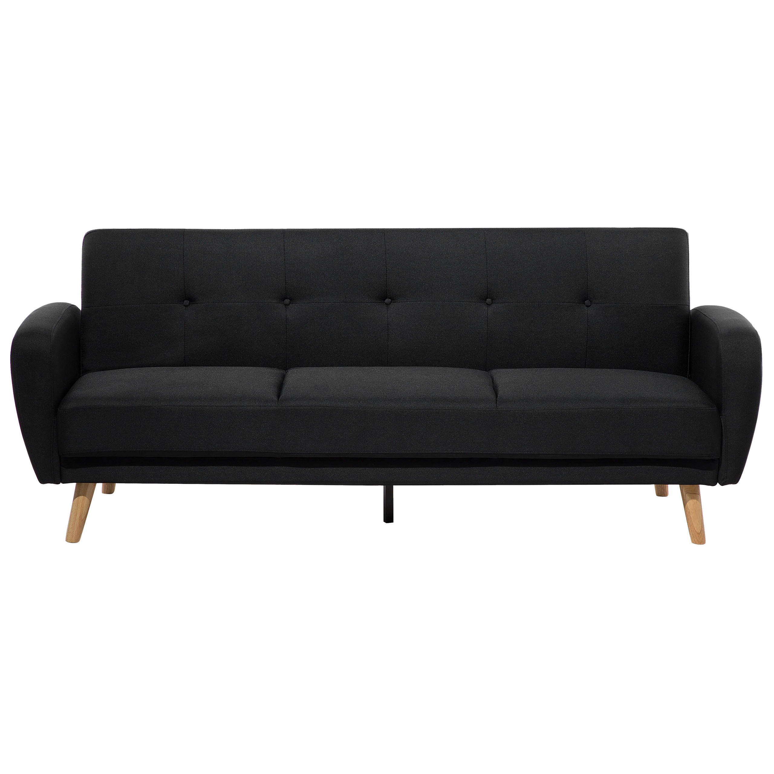 3-SITZER-SCHLAFSOFA Polyester Schwarz Florli - Schwarz, Textil (214/82/85cm) - Beliani
