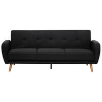 3-SITZER-SCHLAFSOFA Polyester Schwarz Florli - Schwarz, Textil (214/82/85cm) - Beliani