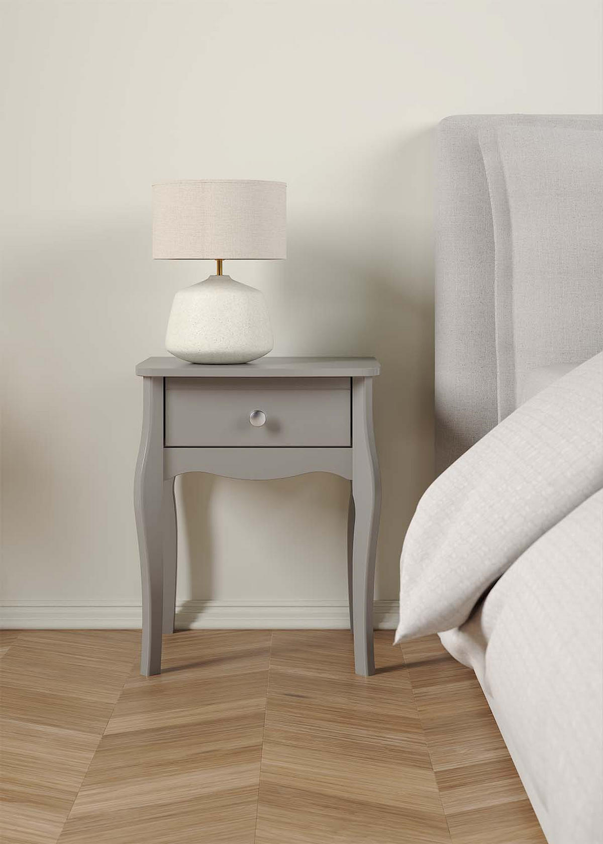 NACHTTISCH 2er-SET Baroque Grau lackiert 45/35/55 cm - Grau, Holzwerkstoff (45/55/35cm) - ebuy24