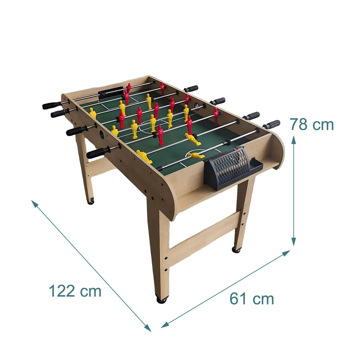 TISCHKICKER Natur Grün klappbar MDF 122x61x78 cm - Multicolor, Holzwerkstoff/Kunststoff (122/61cm) - Relaxdays