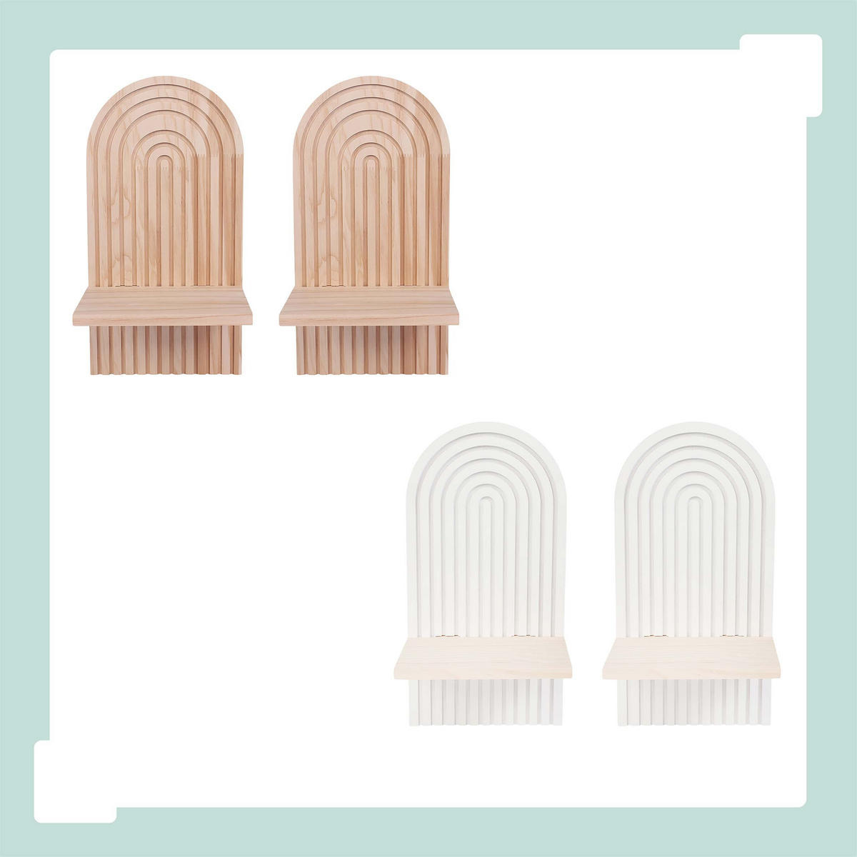 RAFT natural alb set-de-2 - alb, compozit lemnos/lemn (18/35/13cm) - Relaxdays