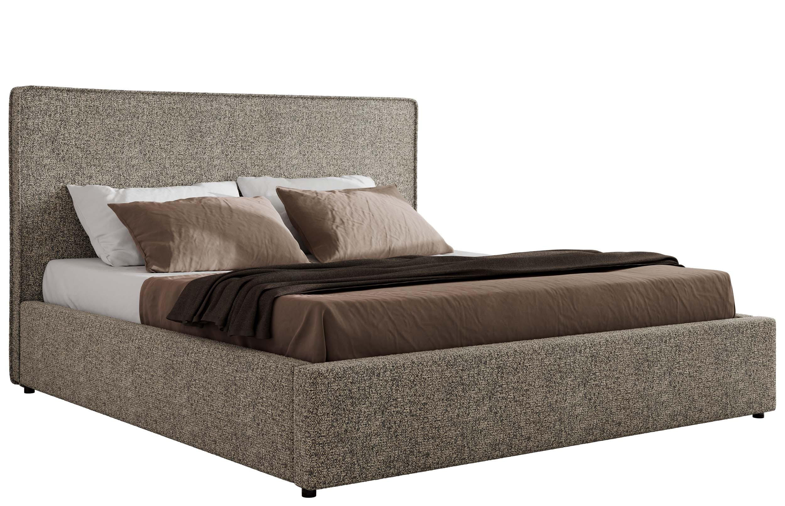 POLSTERBETT CORIVO CLASSIC 140/200 - Grau Strukture - Schaum-Matratze - Grau, Textil (140/200cm) - MKS