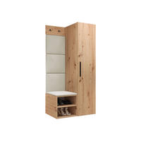 GARDEROBEN-SET Medi III - Beige/Schwarz, Holzwerkstoff/Kunststoff (40/191/50cm) - MIRJAN24