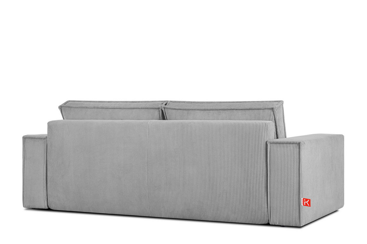 3-SITZER-SCHLAFSOFA NAPI in Pet Friendly Cord-Stoff, hellgrau - Hellgrau/Schwarz, Textil (244/89/101cm) - KONSIMO®