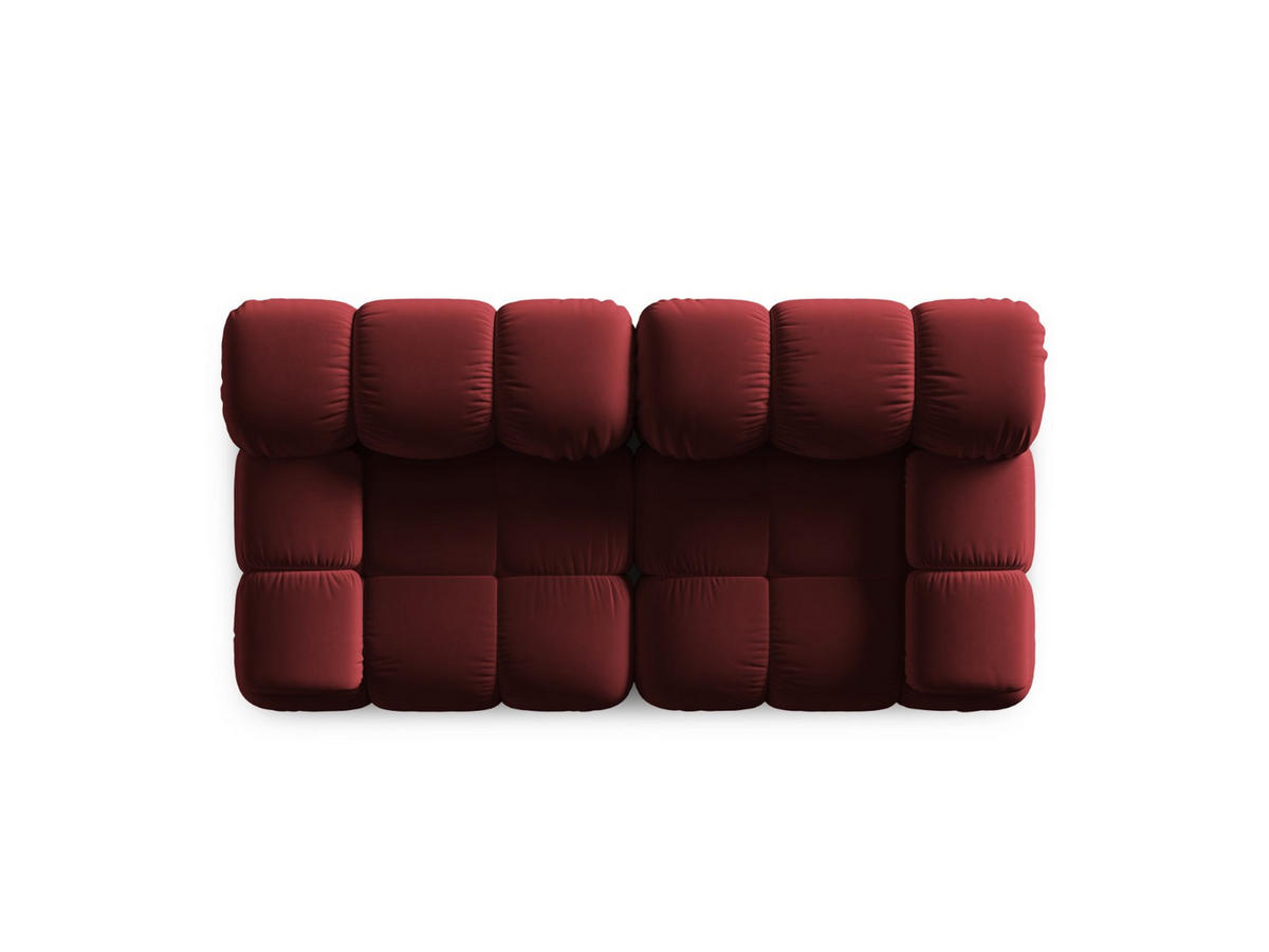 MODULARES-SOFA Bellis aus Samt dunkelrot 2 Sitzplätze - Dunkelrot, Textil (94/63/188cm) - Micadoni