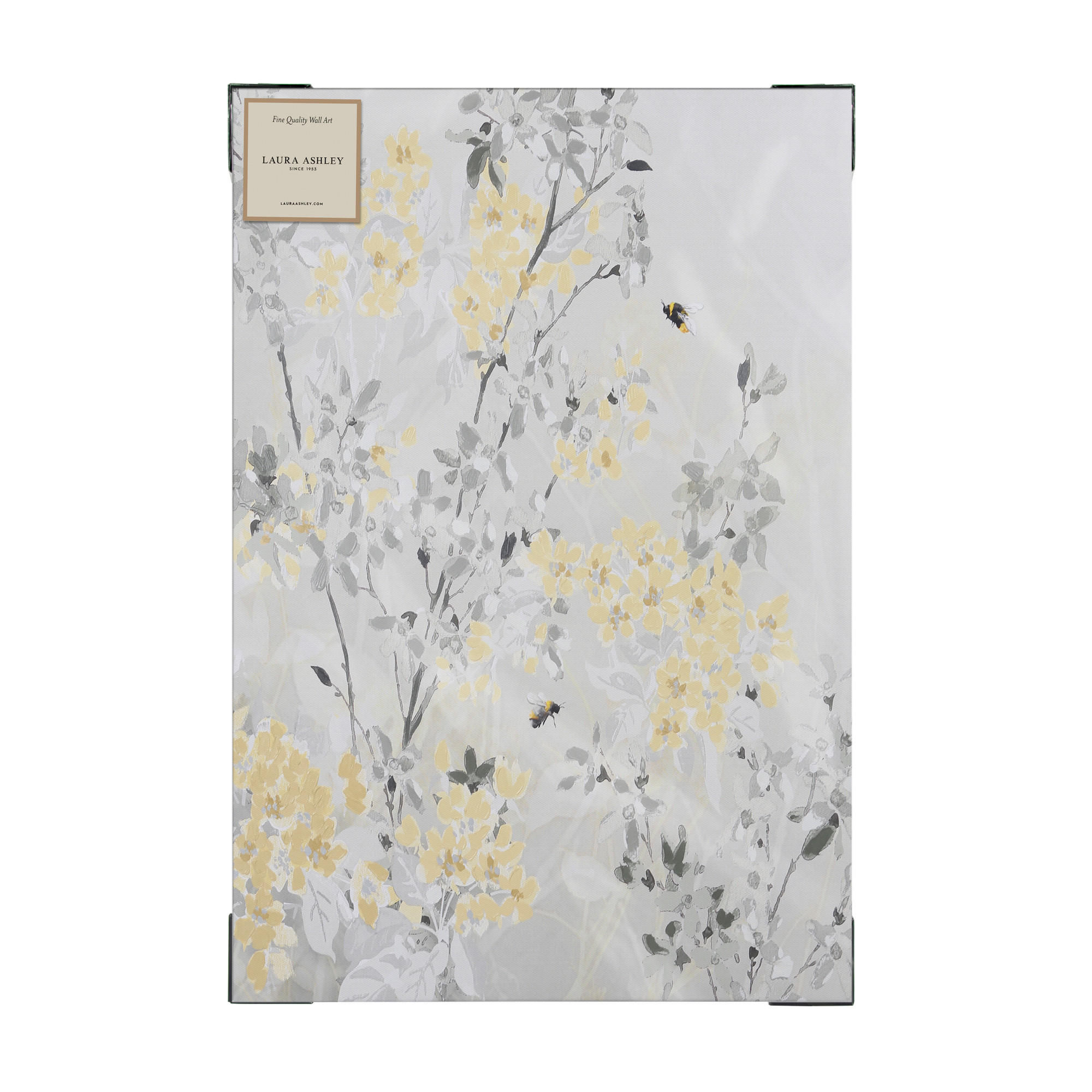 LEINWANDBILD Frühlingsblüten - 80x60cm - Gelb/Grau, Holzwerkstoff (60/3cm) - Graham & Brown