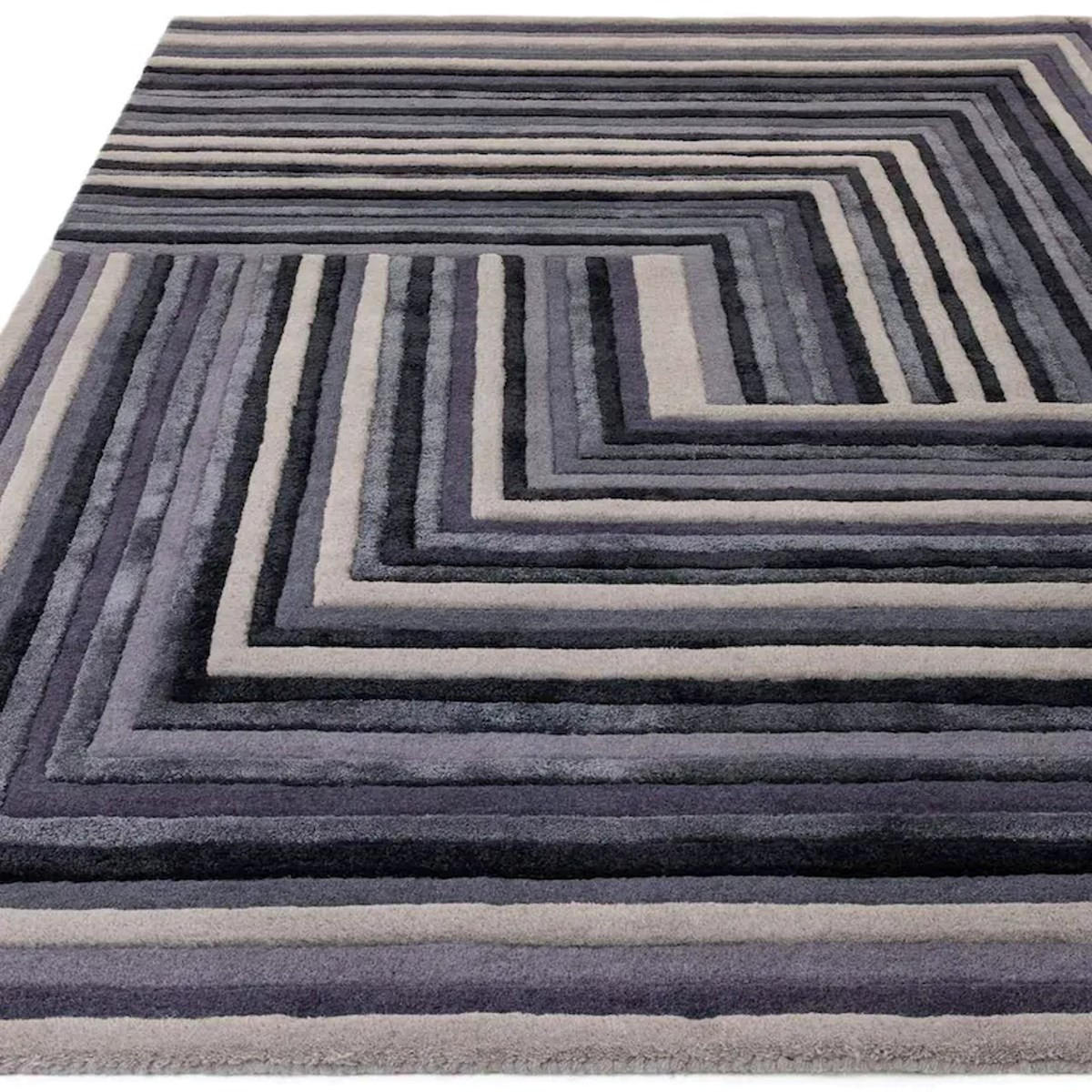 TEPPICH Moderner aus Wolle für Wohn- und Schlafzimmer NETO Blau 200 x 300 cm - Blau, Naturmaterialien (200/300cm) - Novatrend