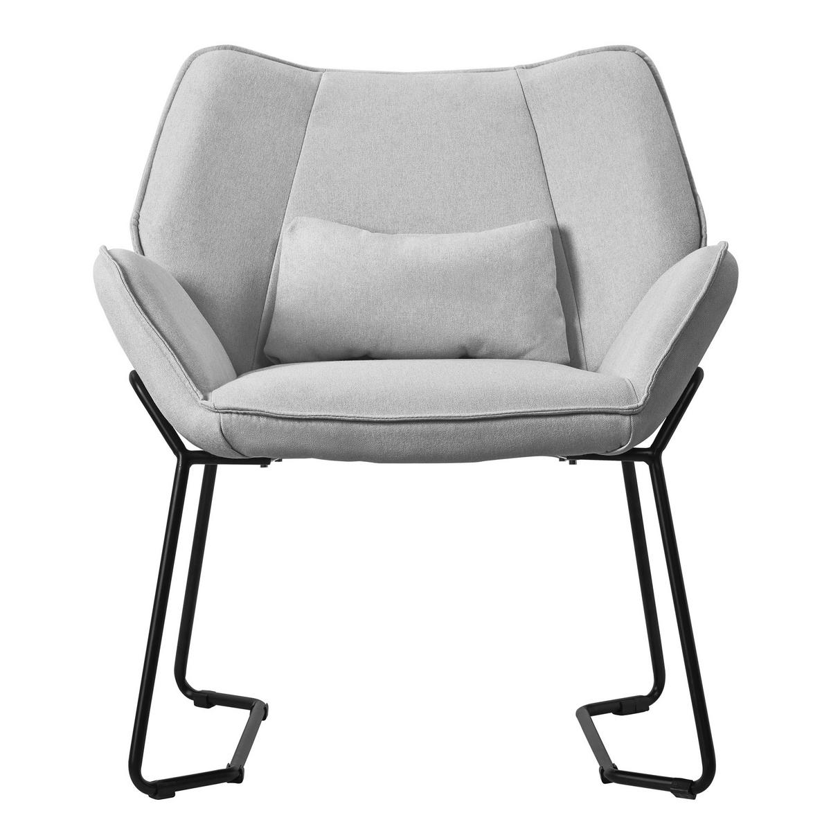 RELAXSESSEL Leinen Hellgrau - Hellgrau, Metall (77/85/75cm) - ML-DESIGN
