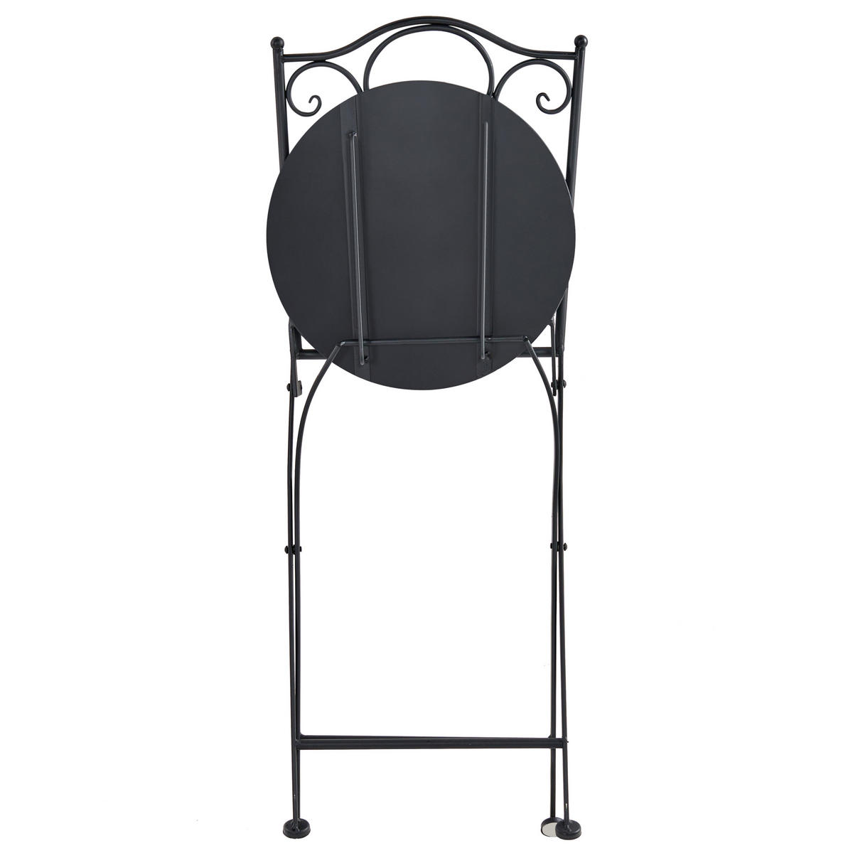 GARTENSTUHL 2er-Set Schwarz Aggius - Blau/Schwarz, Metall (87/47/39cm) - Beliani