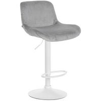 BARHOCKER Samt grau - Weiß/Grau, Textil/Metall (50/85/50cm) - CLP