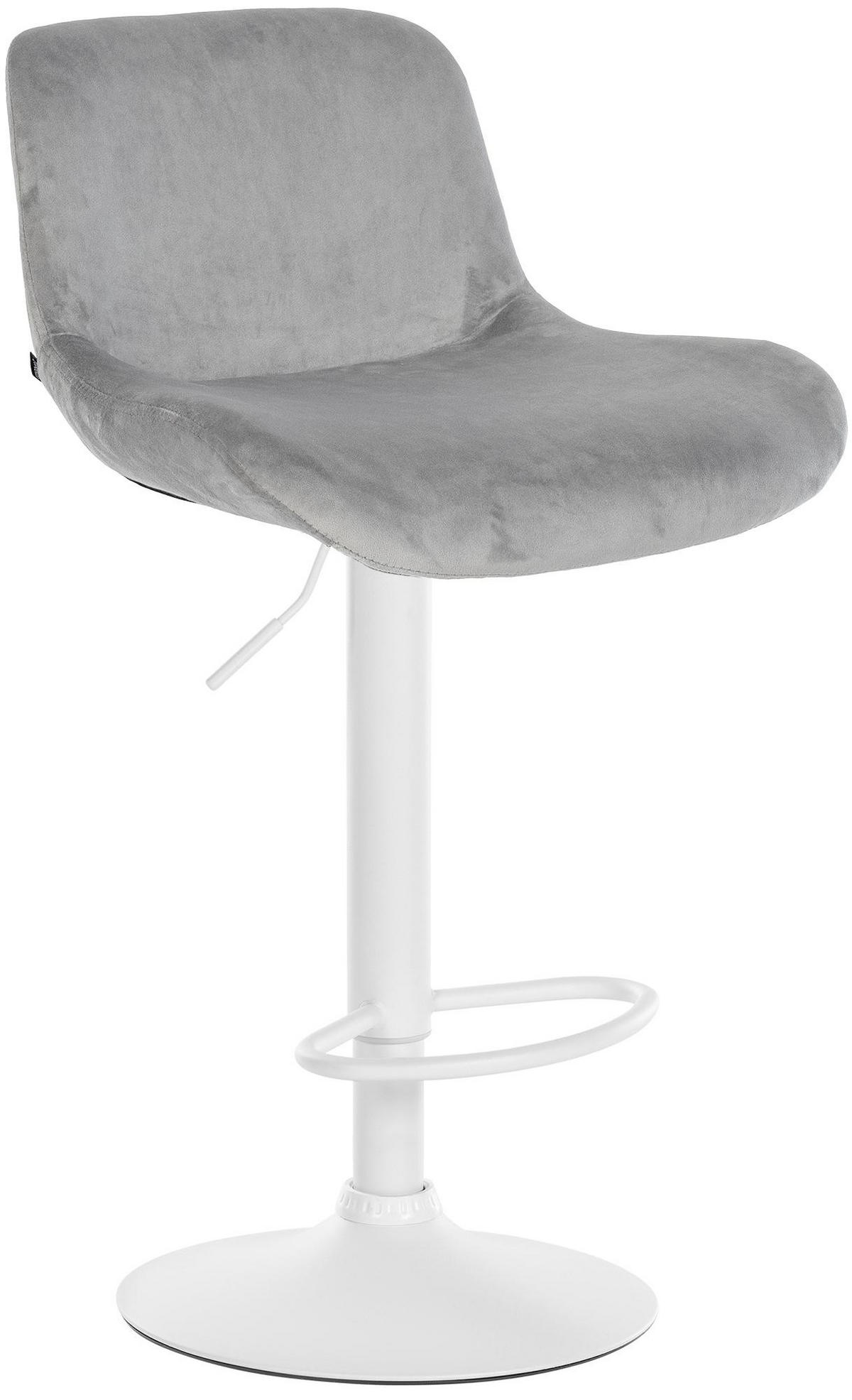 BARHOCKER Samt grau - Weiß/Grau, Textil/Metall (50/85/50cm) - CLP