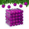 100XWEIHNACHTSKUGELN - Pink, Kunststoff (6/7/6cm) - Relaxdays
