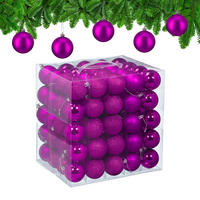 100XWEIHNACHTSKUGELN - Pink, Kunststoff (6/7/6cm) - Relaxdays