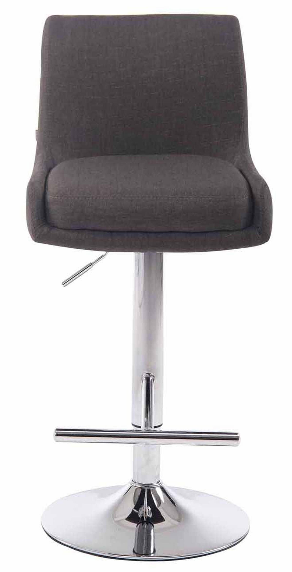 BARHOCKER Cludo, 2er Set, Gestell Metall in Chromoptik, Stoff Dunkelgrau - Chromfarben/Dunkelgrau, Textil/Metall (43/100/50cm) - TPFLiving
