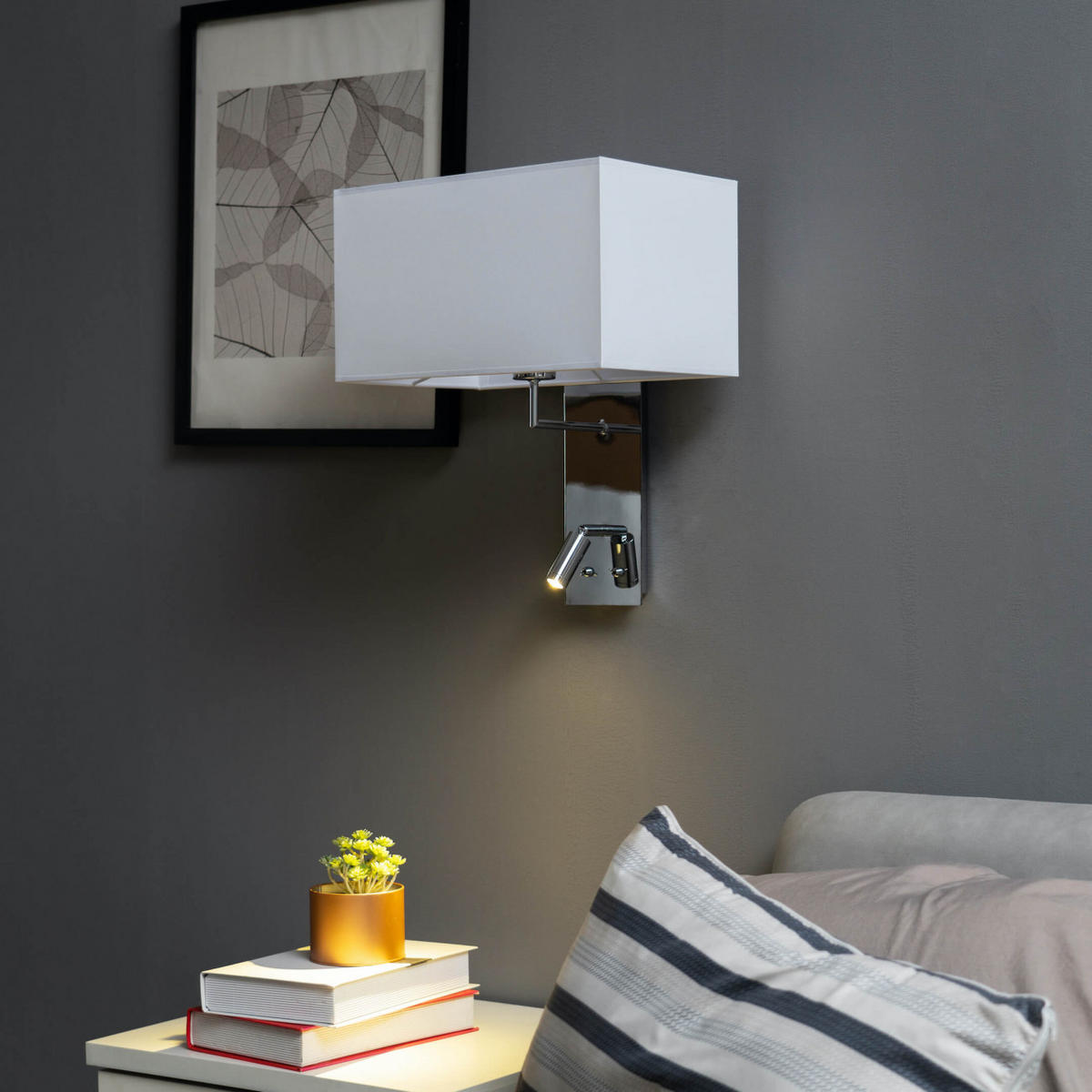 WANDLEUCHTE Alva, Weiß, 43cm - Weiß, Metall (35/43/26cm) - KOSILUM